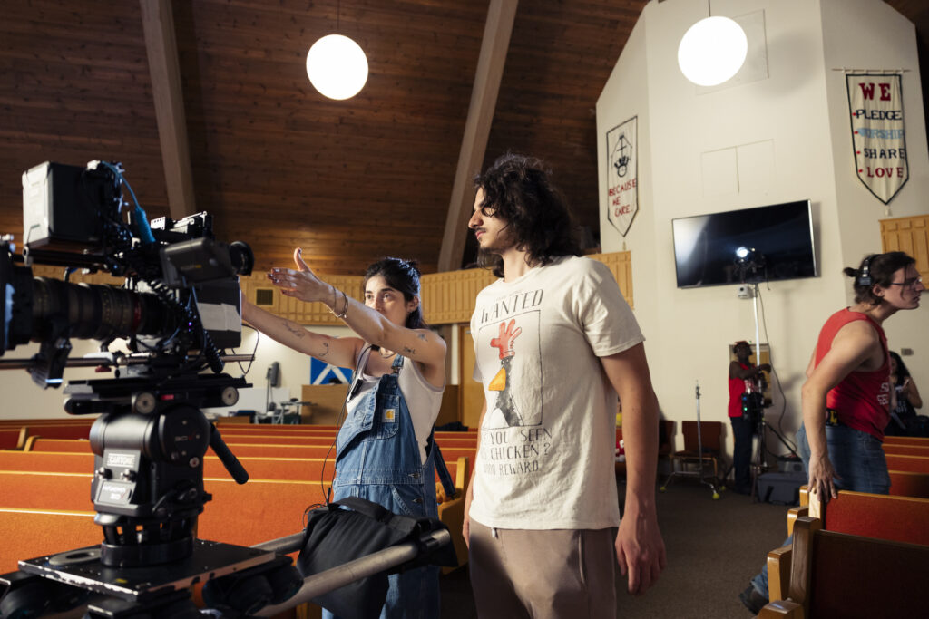 On the set of The Bruhven at Jesus High. 